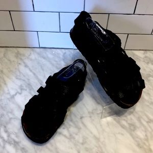 Papillio Birkenstock black leather sandals